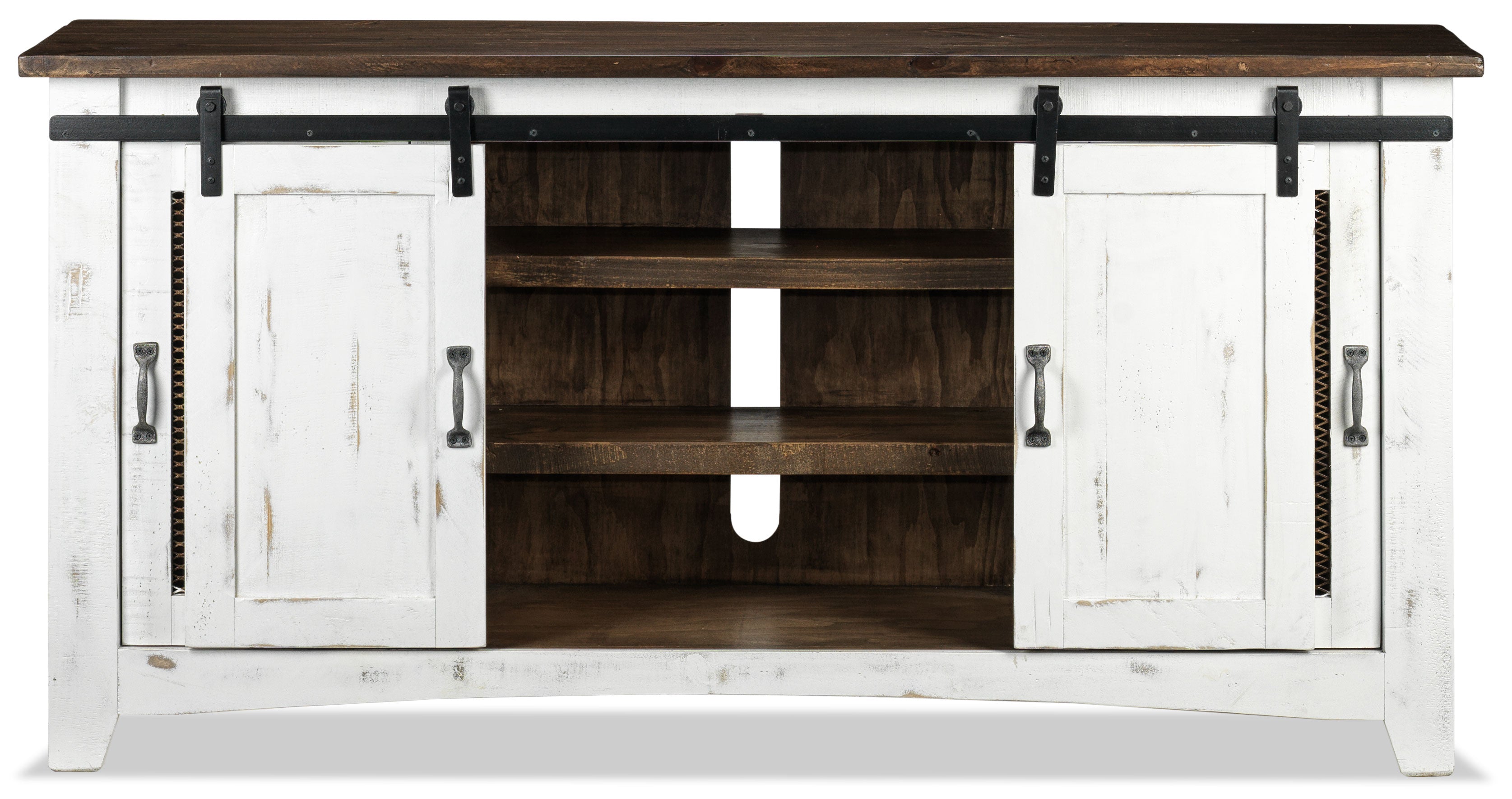 Pueblo 70" TV Stand - Weathered White