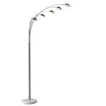 Peacock Arc Lamp - Satin Nickel with a Marble Base