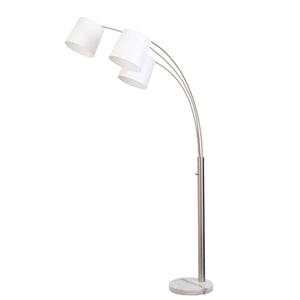 Archer Lampe sur pied 79 po - marbre blanc et nickel brossé