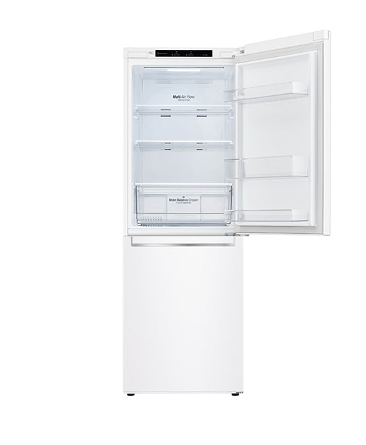 LG White 24" Counter Depth Two-Door Bottom Mount Refrigerator with Multi Air-Flow Technology (10.8 Cu.Ft) - LRDNC1004W