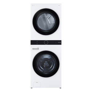 LG WashTowerMC Laveuse à chargement frontal 5,2 pi³ avec vapeur et Centre ControlMC et sécheuse électrique 7,4 pi³ blanc WKE100HWA