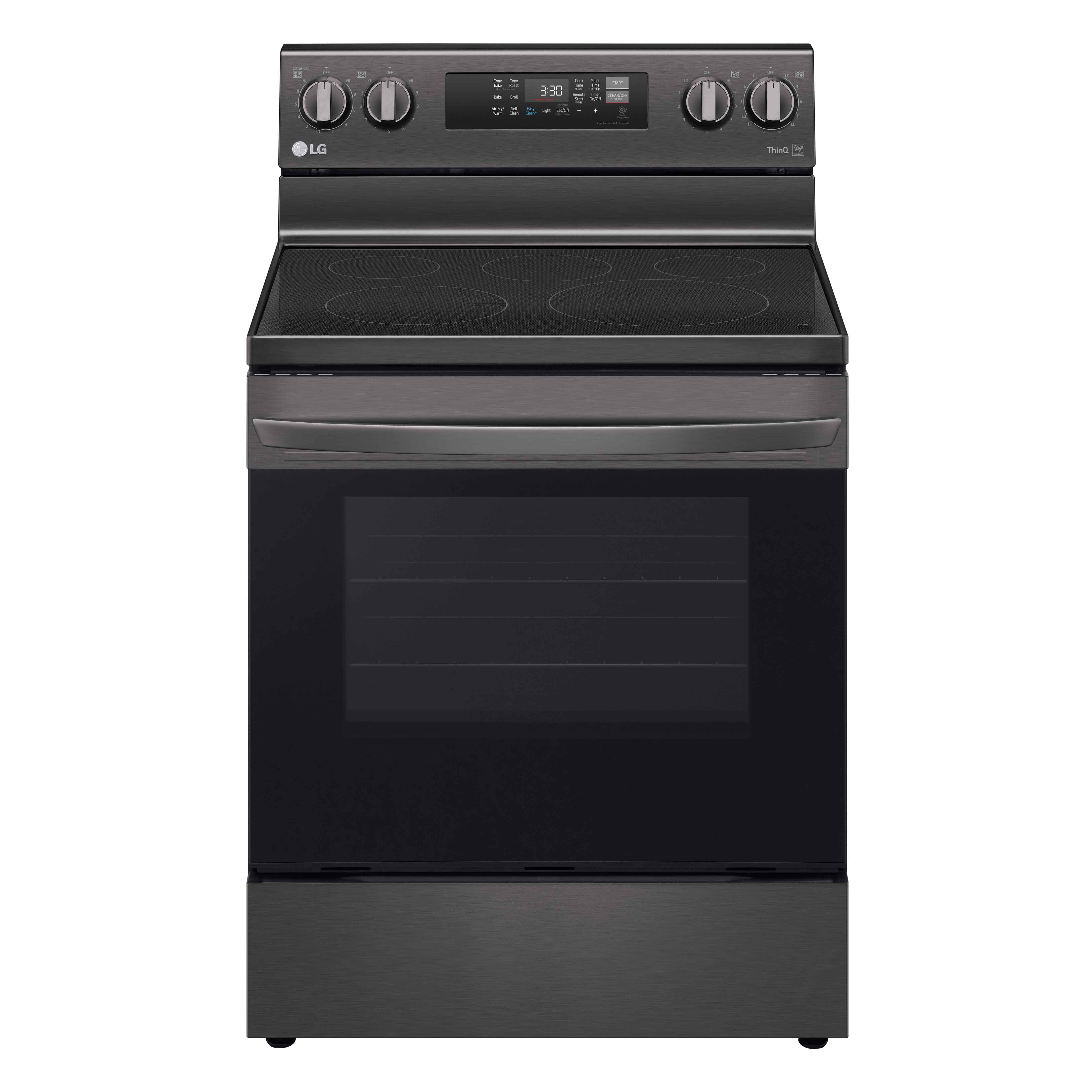 LG Black Stainless Steel 6.3 cu ft. Electric ThinQ® Range with Air Fry and Fan Convection- LREL6323D