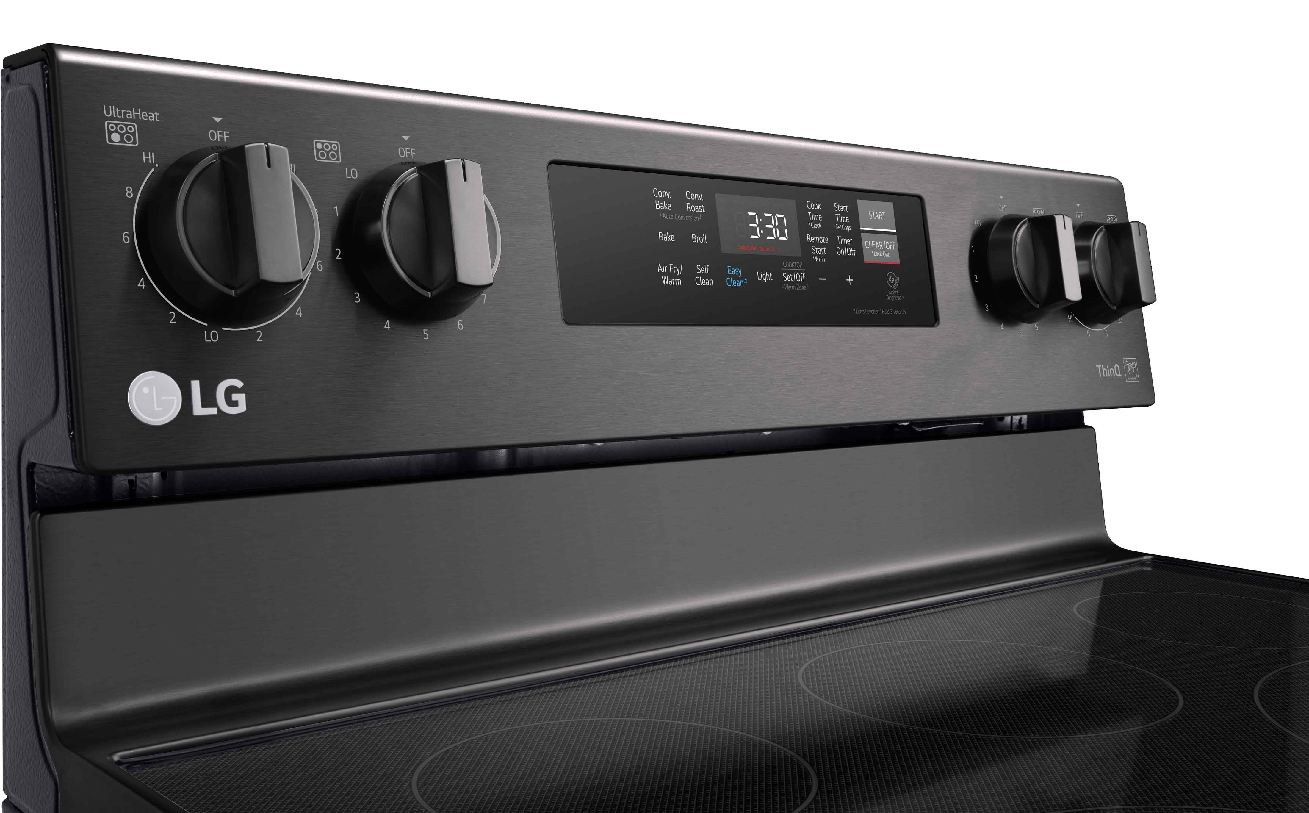 LG Black Stainless Steel 6.3 cu ft. Electric ThinQ® Range with Air Fry and Fan Convection- LREL6323D