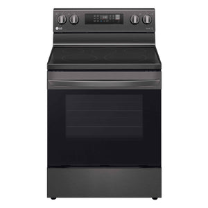 LG Cuisinière électrique 6,3 pi³ ThinQ® avec friture à air et convection par ventilateur acier inoxydable noir LREL6323D