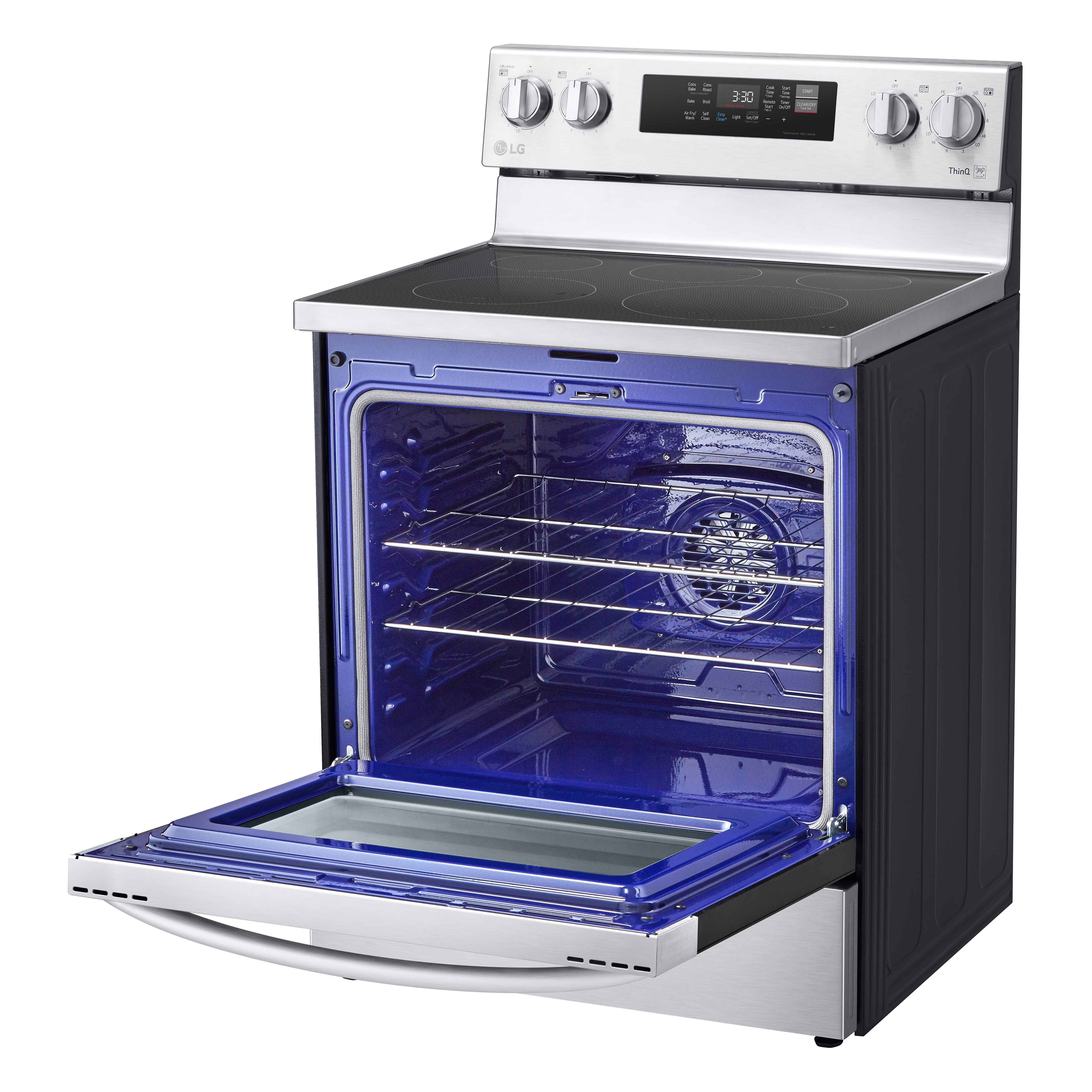 LG Stainless Steel 6.3 cu ft. Electric ThinQ® Range with Air Fry and Fan Convection -LREL6323S