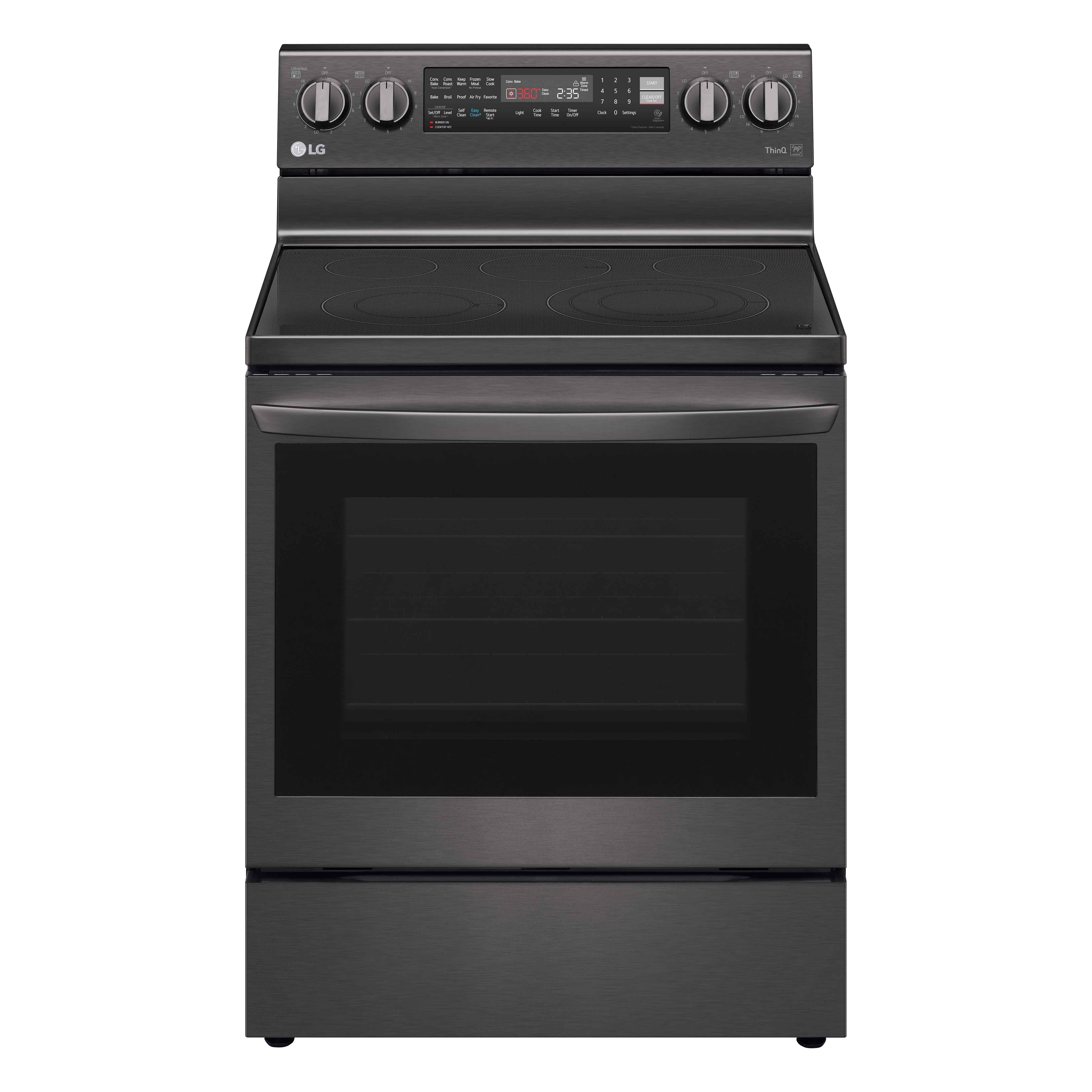 LG Black Stainless Steel 6.3 cu ft. Electric ThinQ® InstaView™ Range with Air Fry and True Convection- LREL6325D