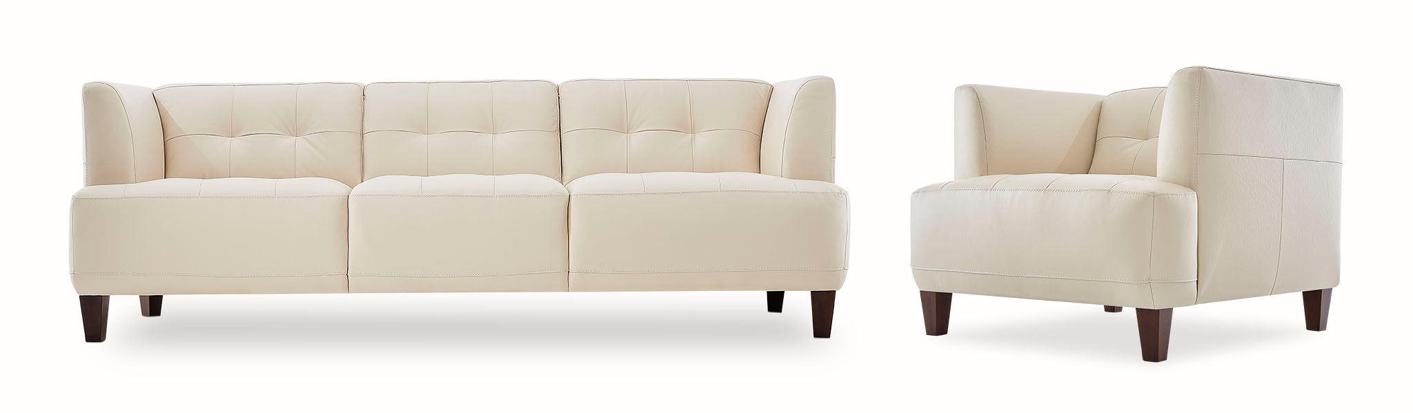Messina Sofa and Chair Set - Ivory