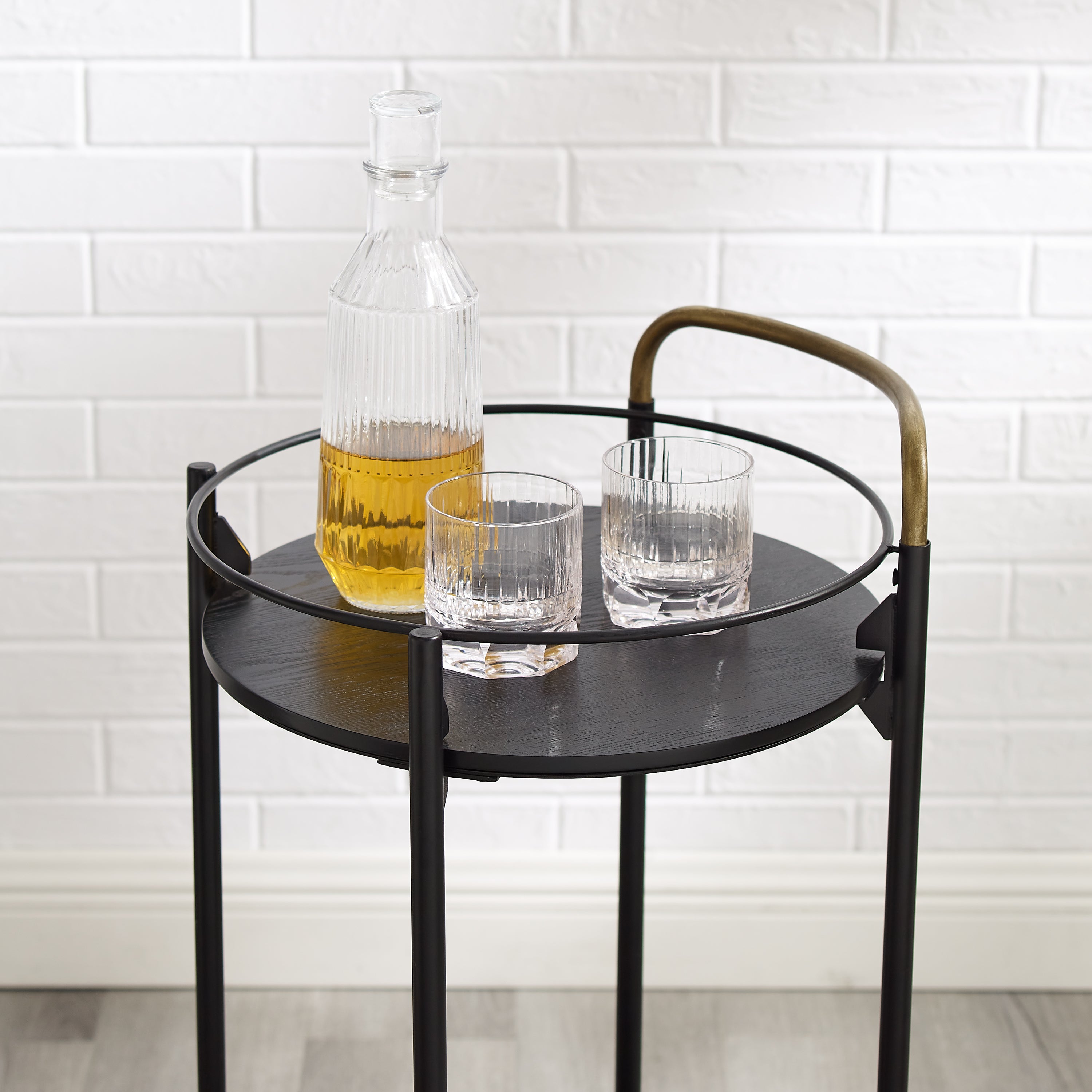 Emmie Round Bar Cart - Black