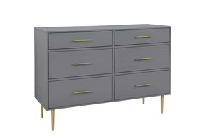 Valerie Glam Bureau 6 tiroirs – gris foncé