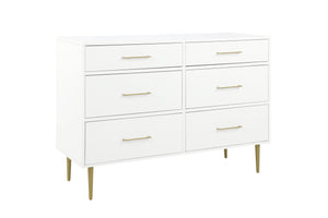 Valerie Glam Bureau 6 tiroirs – blanc