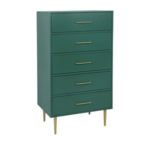 Valerie Glam Commode 5 tiroirs – vert