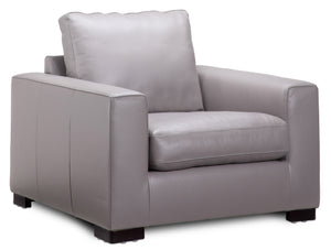 Anderson Fauteuil en cuir – cendré