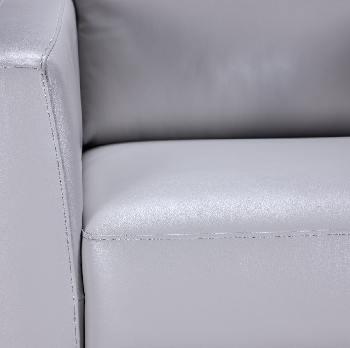 Aston Leather Loveseat - Light Grey