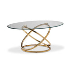 Axis 48" Coffee Table - Glass and Gold