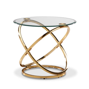 Axis Table de bout 26 po – verre et or
