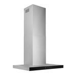 Broan Stainless Steel WITH Black Glass Panel 30" 450 CFM Designer Chimney Range Hood - BWT1304SSB