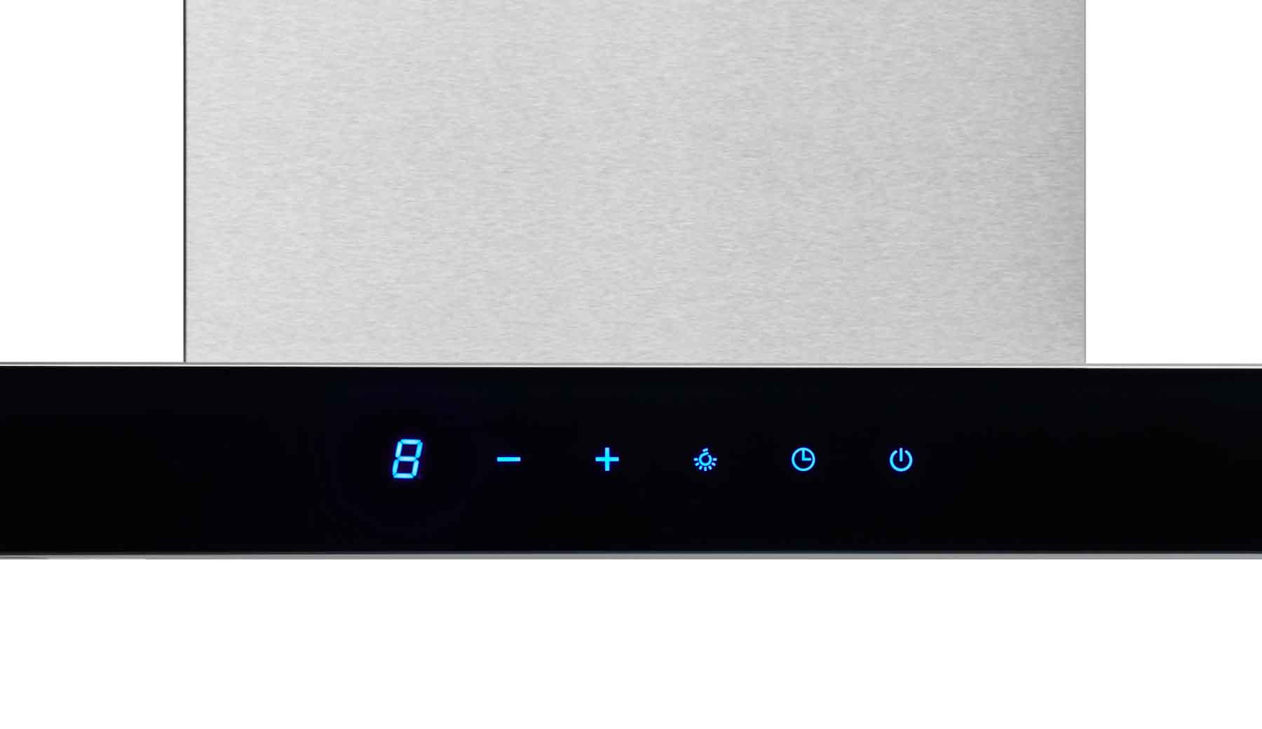 Broan Stainless Steel WITH Black Glass Panel 30" 450 CFM Designer Chimney Range Hood - BWT1304SSB