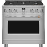 Café Stainless Steel 36" Commercial-Style 6-Burner Dual-Fuel Smart Range with Air Fry (5.75 Cu.Ft) - C2Y366P2TS1