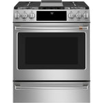 Café™ Stainless Steel 30" Slide-In Front Control Gas Oven with Convection Range and Air Fry (5.6 Cu.Ft) - CCGS700P2MS1