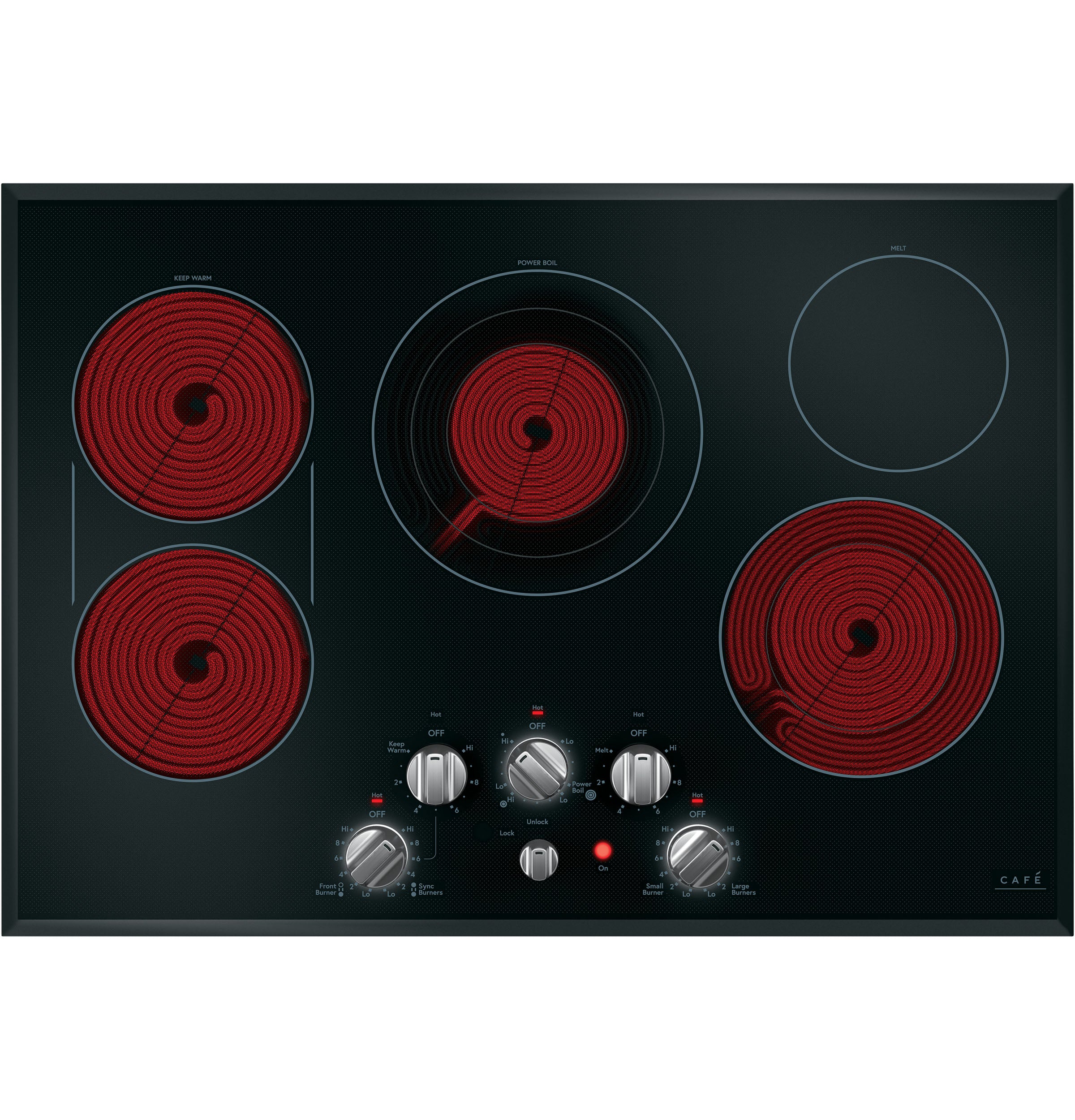 Café Black 30" Built-In Knob Control Electric Cooktop - CEP70302MS1