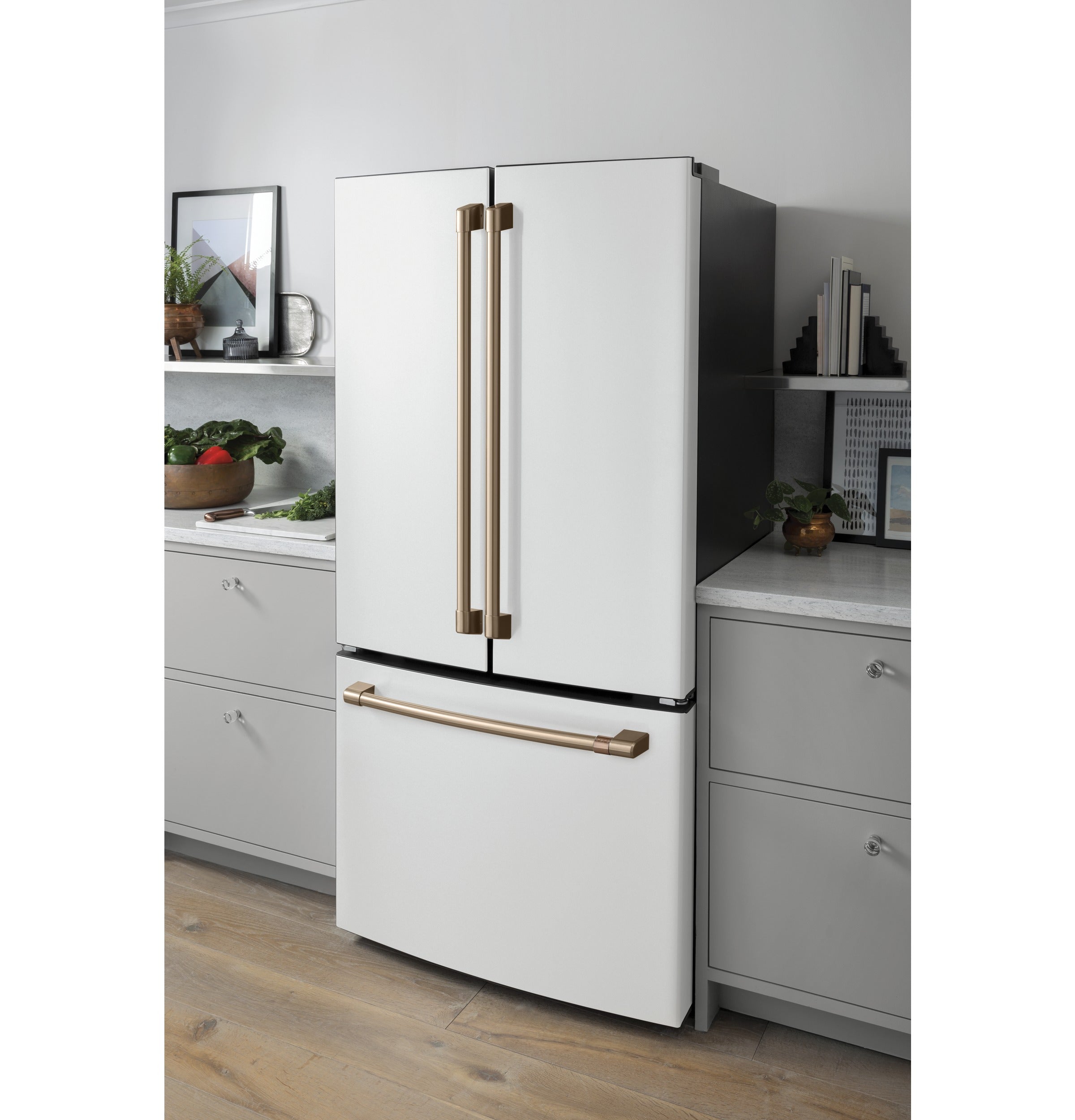 Café 33" 18.6 Cu. Ft. Matte White Counter-Depth French Door Refrigerator - CWE19SP4NW2