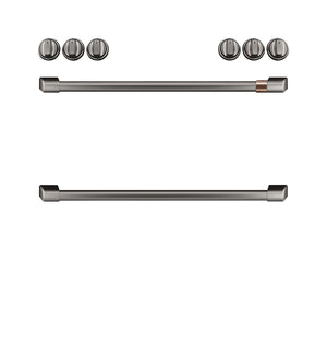 Café Ens. Poignées et boutons pour cuisinière au gaz avec commandes à l’avant noir brossé CXFCGHKPMBT