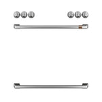Café™ Brushed Stainless Front Control Gas Knobs and Handles Set- CXFCGHKPMSS