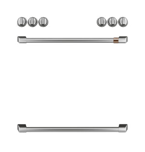 Café Ens. Poignées et boutons pour cuisinière au gaz avec commandes à l’avant acier inoxydable brossé CXFCGHKPMSS