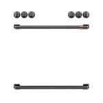 Café™ Brushed Black Front Control Induction Knobs and Handles Set - CXFCHHKPMBT