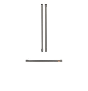 Café Trousse de poignées pour réfrigérateur avec porte à 2 battants noir brossé CXMA3H3PNBT