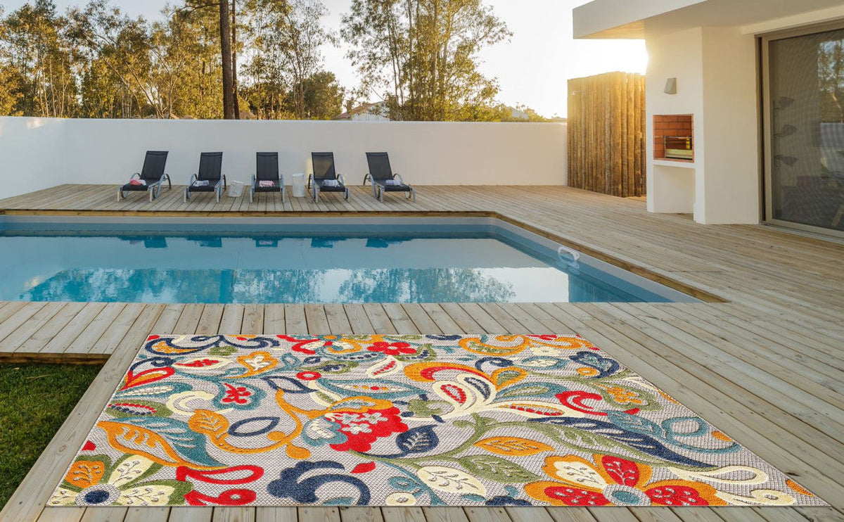 Penniac VI Indoor/Outdoor Area Rug - 5'3" X 7' - Ivory/Multi