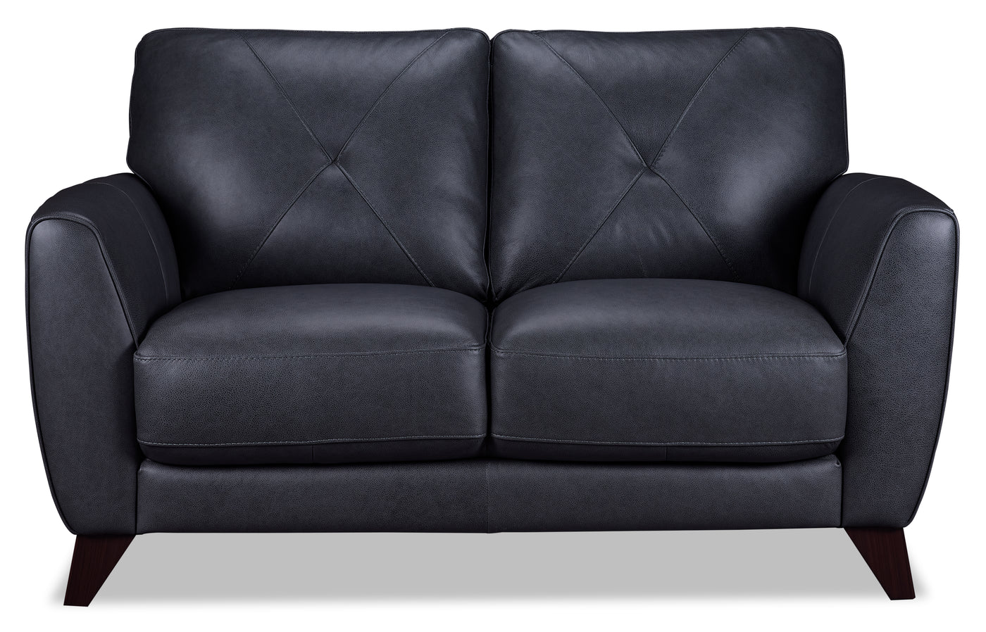 Carole Leather Loveseat - Grey