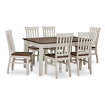 Caylie 7-Piece Dining Set - Ivory, Driftwood