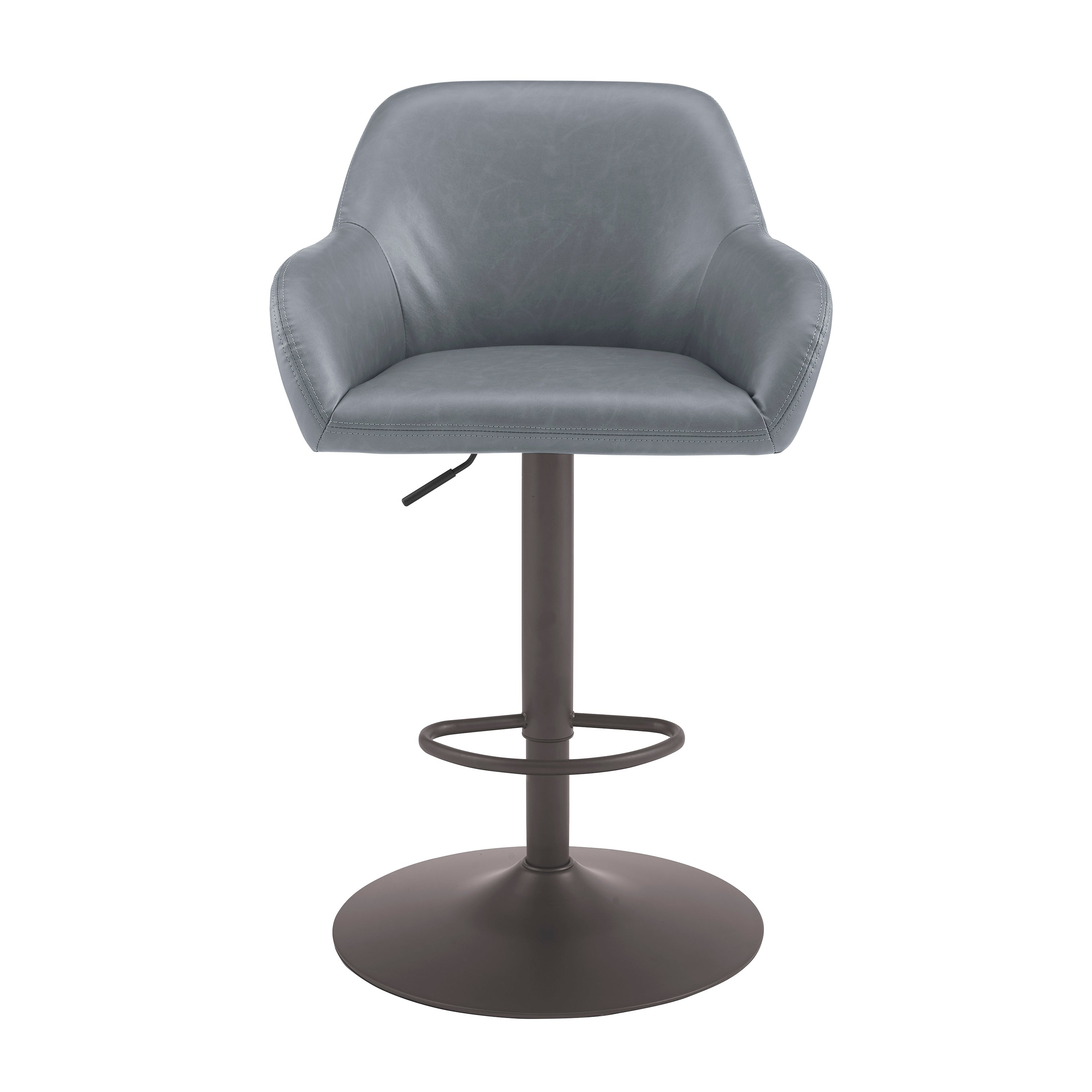 Brycen Bar Height Stool - Grey PU, Bronze