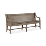 Paxton Place Bench With Back and Storage - Greyish Brown