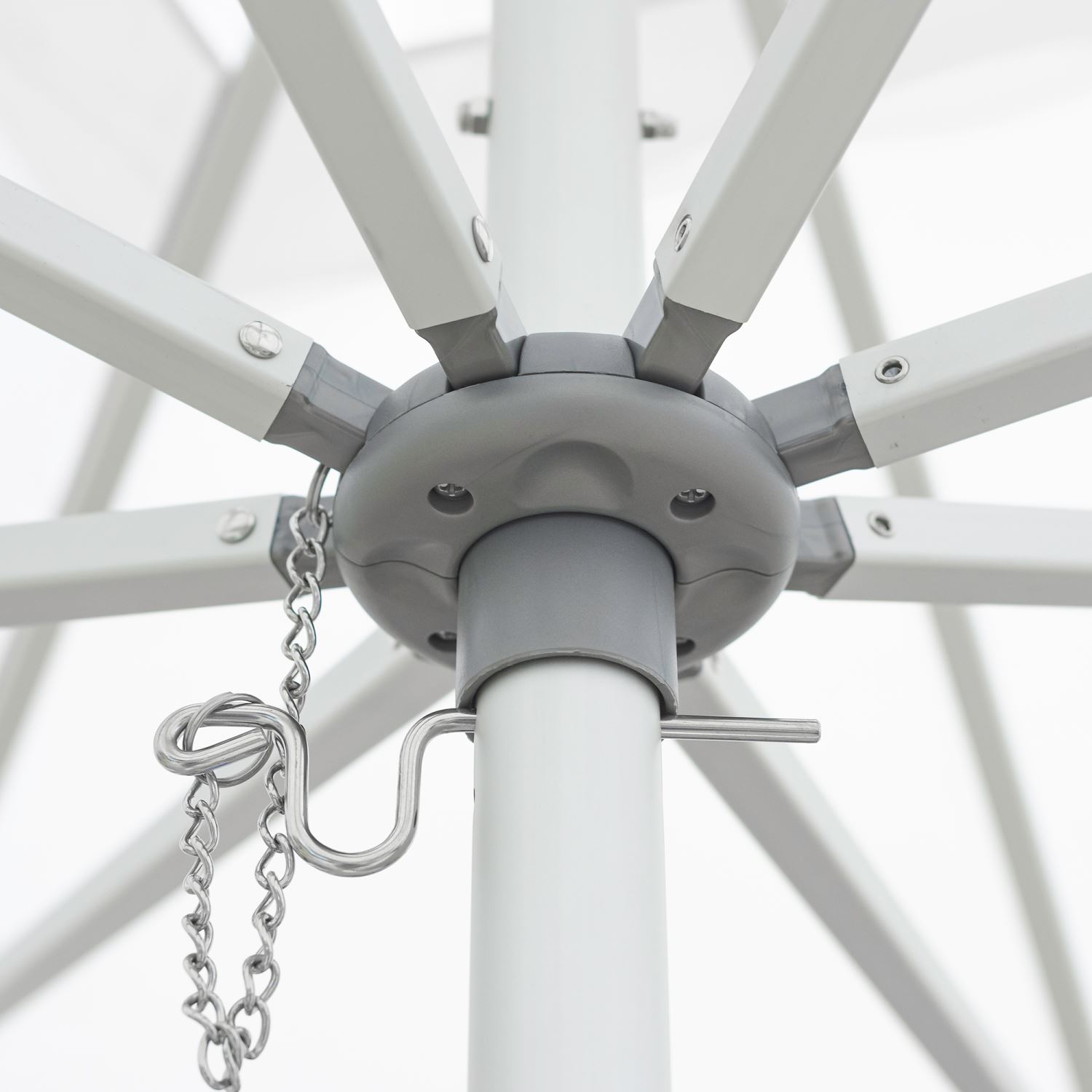 Oca 7.5' Square Outdoor Umbrella - Titanium Grey/Brushed Aluminum