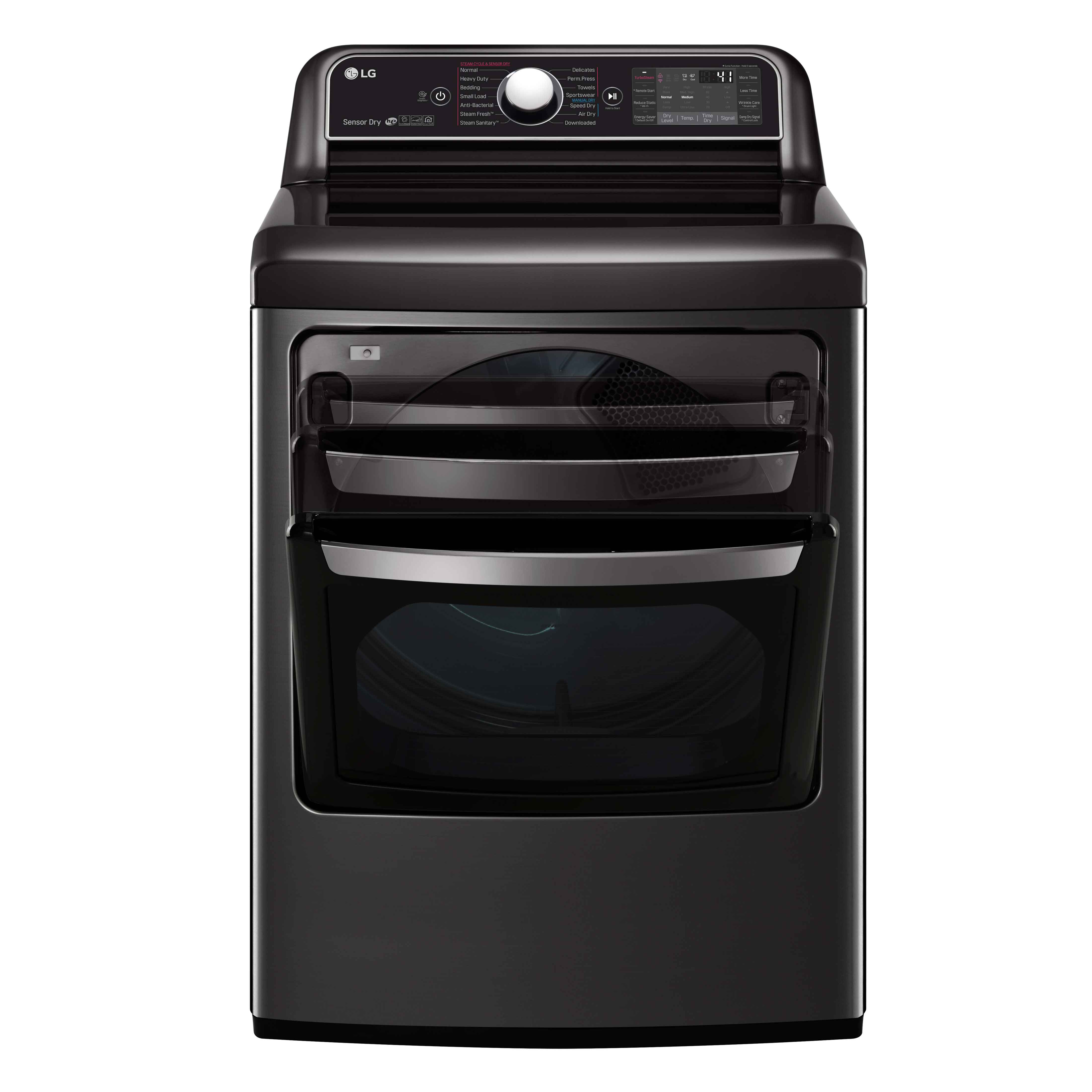 LG Black Steel TurboSteam™ Electric Dryer with EasyLoad™ Dual-opening Door (7.3 Cu.Ft.) - DLEX7900BE