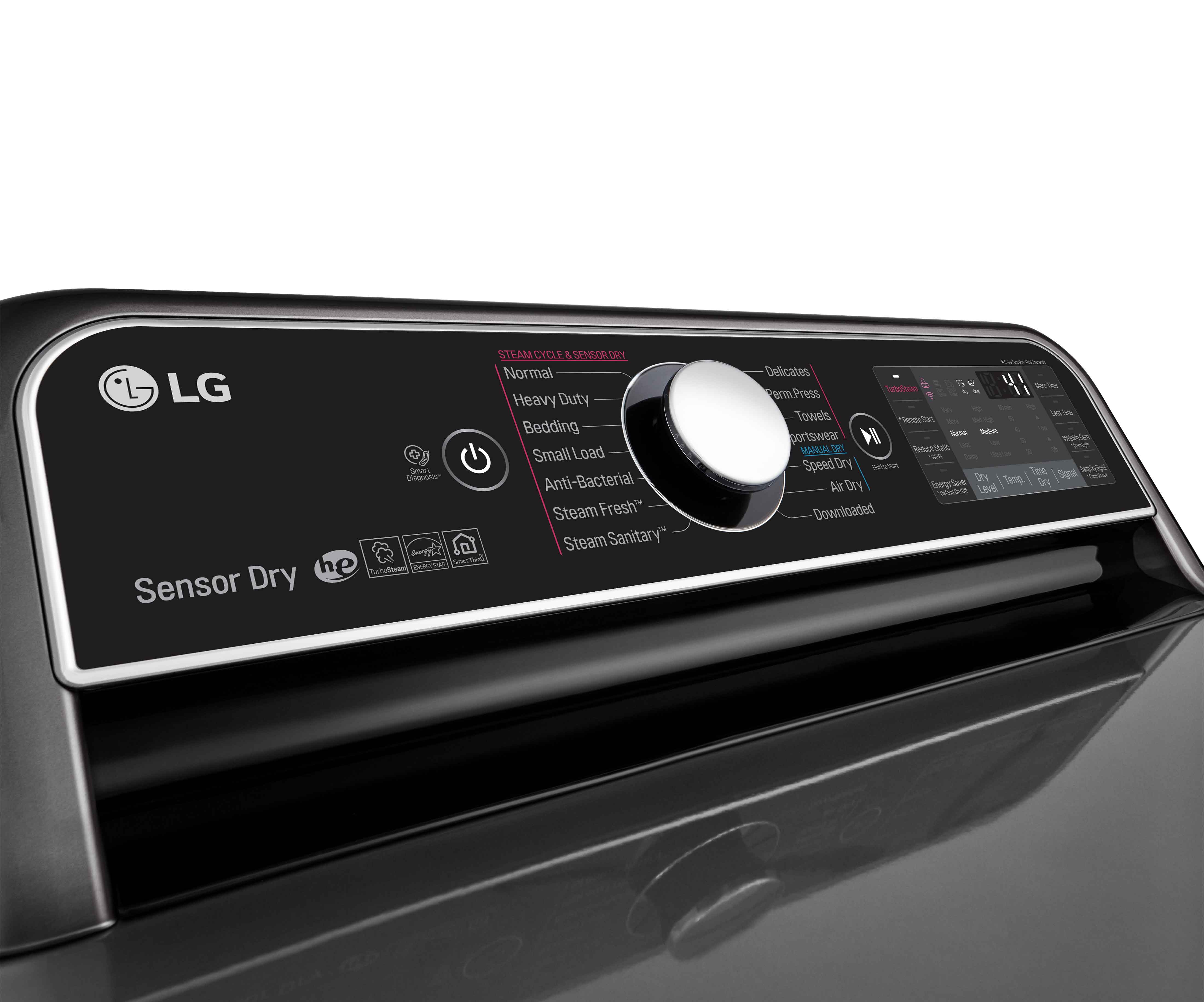 LG Black Steel TurboSteam™ Electric Dryer with EasyLoad™ Dual-opening Door (7.3 Cu.Ft.) - DLEX7900BE