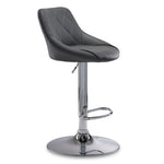 Esma Bar Height Stool - Grey, Chrome