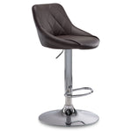 Esma Bar Height Stool - Brown, Chrome