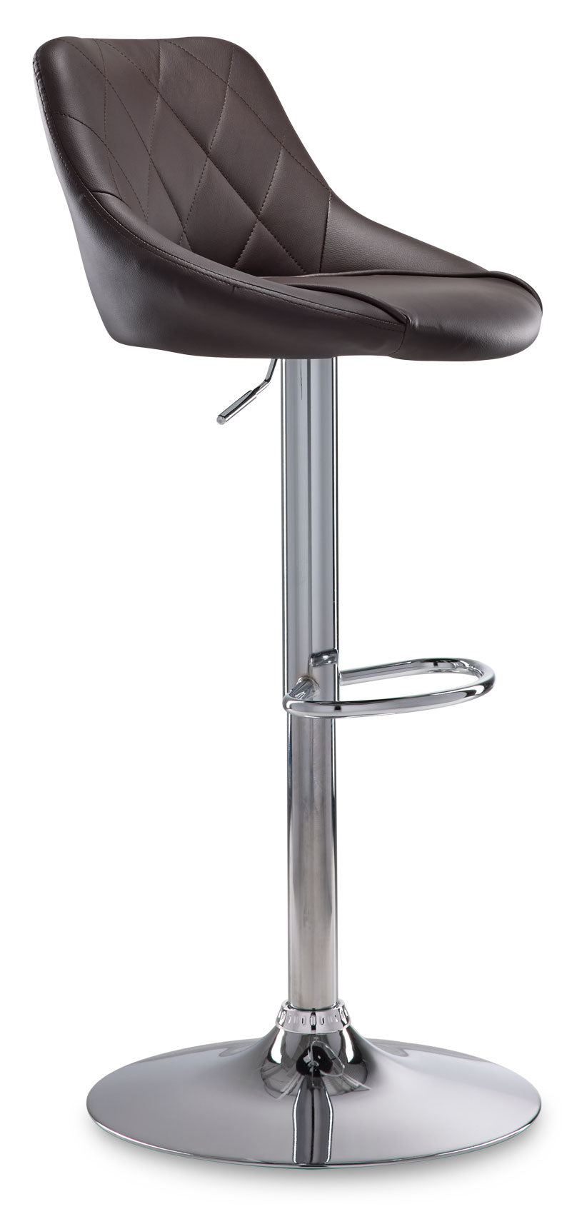 Esma Bar Height Stool - Brown, Chrome
