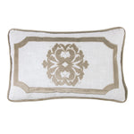 Wiscasset Velvet Decorative Pillow - White / Tan