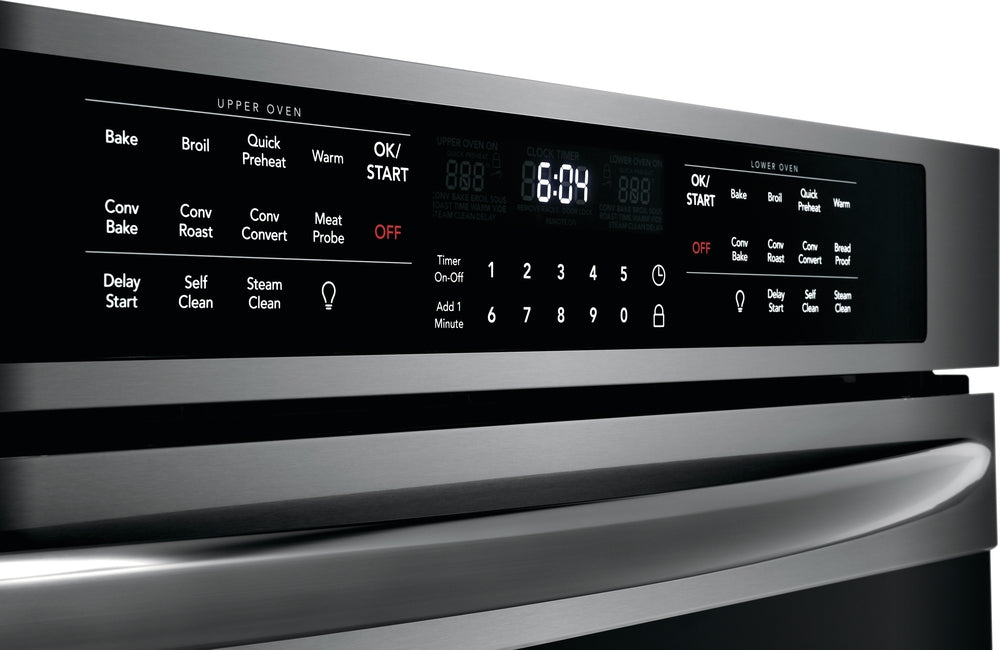 Frigidaire Gallery Black Stainless 30" Electric Double Wall Oven (10.2 Cu.ft)- FGET3066UD