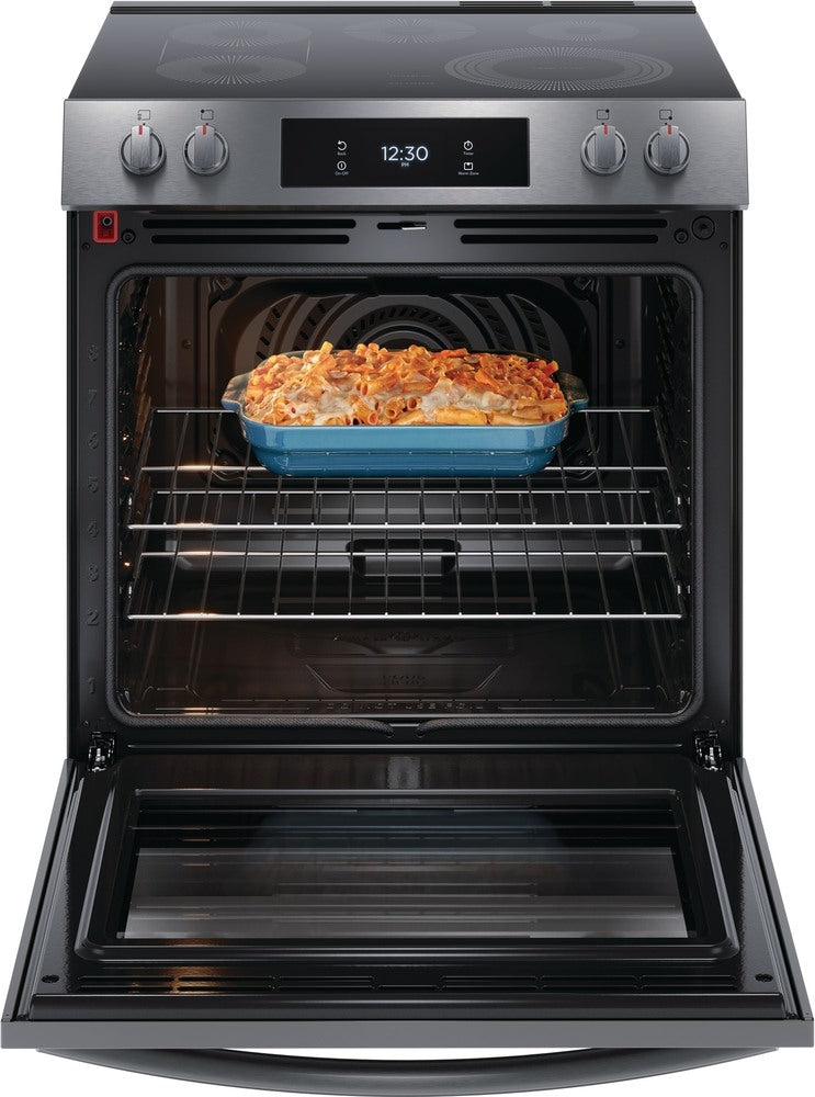 Frigidaire Gallery Smudge-Proof® Black Stainless Steel 30" Electric Range with Front Control (6.2 Cu. Ft.) - GCFE306CBD