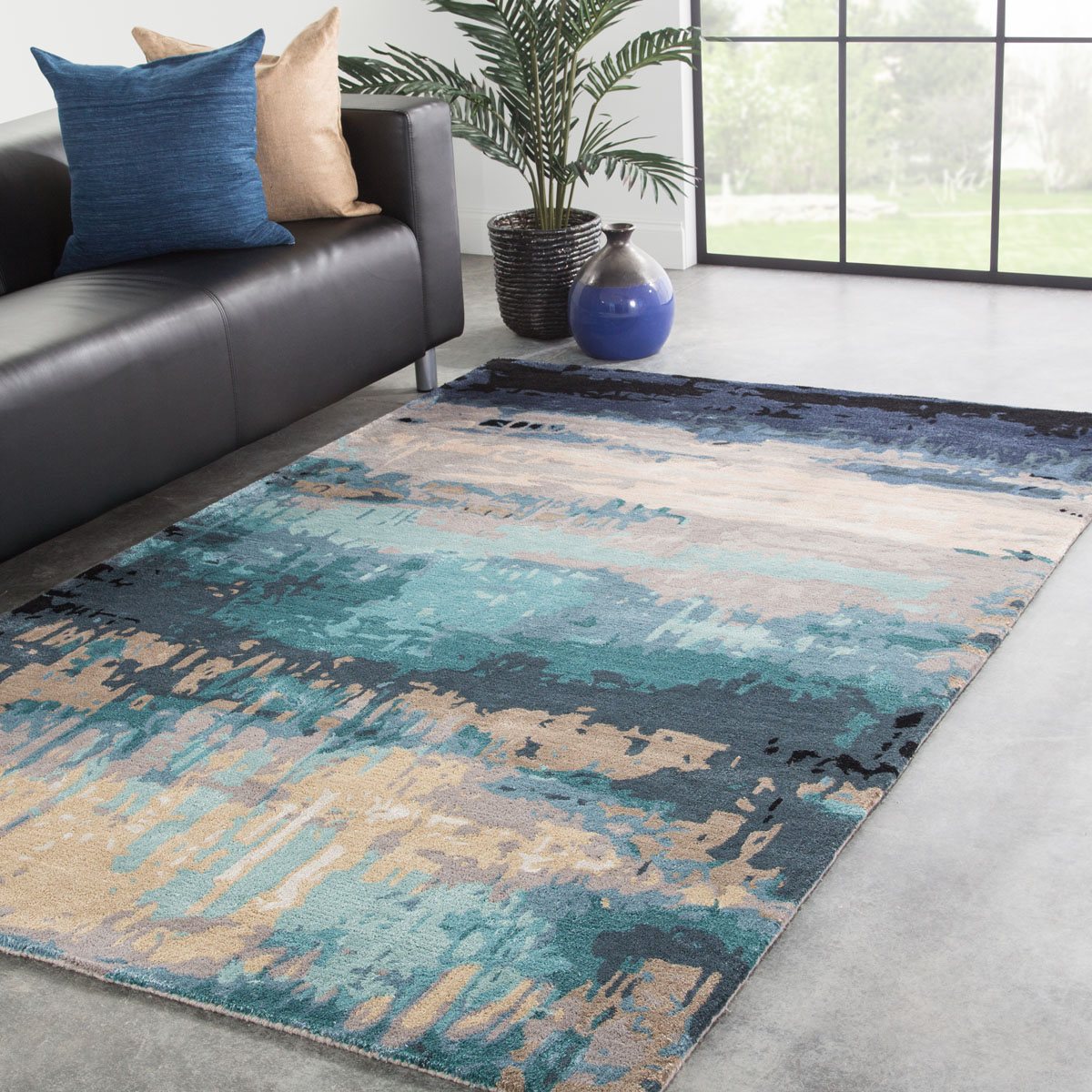 Ptolemaios X Area Rug - 9' X 13' - Blue/Grey