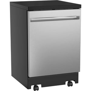 GE Lave-vaisselle portatif 24 po intérieur en acier inoxydable GPT225SSLSS