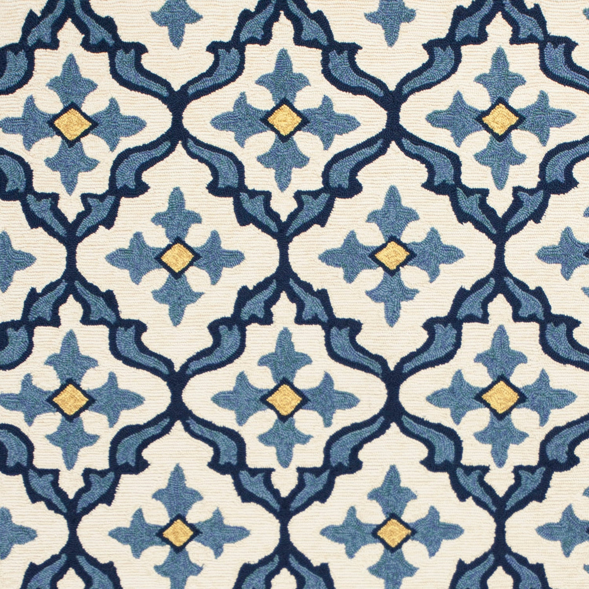 Hunter VII 7'6" - Ivory/Blue Round Area Rug