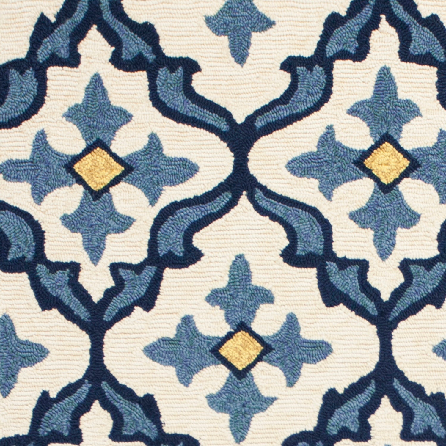 Hunter VII 7'6" - Ivory/Blue Round Area Rug