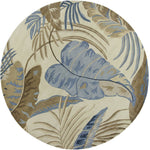 Masset II Round Area Rug - 7'6" - Ivory/Blue
