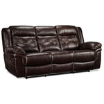 Cooper Leather Reclining Sofa - Brown
